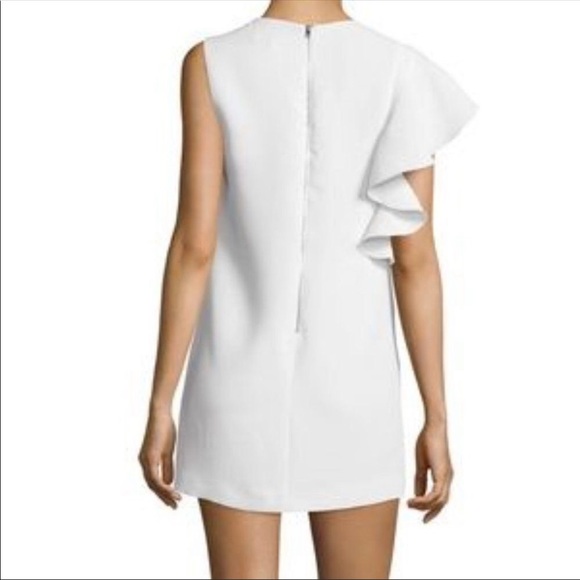 ELIZABETH AND JAMES Luca Ruffle Side Shift Dress Ivory 2 - Picture 5 of 14